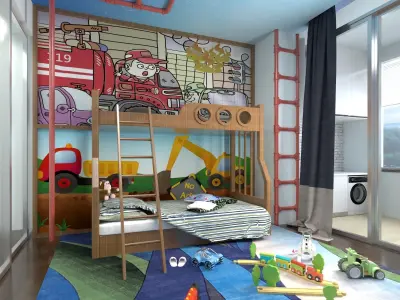 Boy bedroom furniture - Modern Children Room - Bed Room 3D model