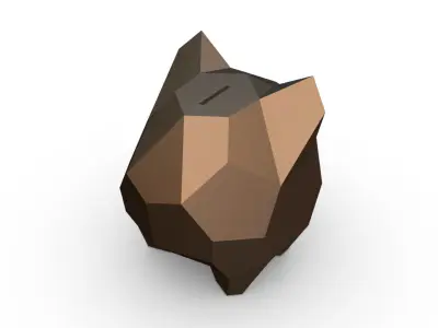piggy bank low poly 3D print model