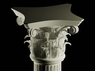 Ancient Style Roman Pillar - Corinthian Column  3D model
