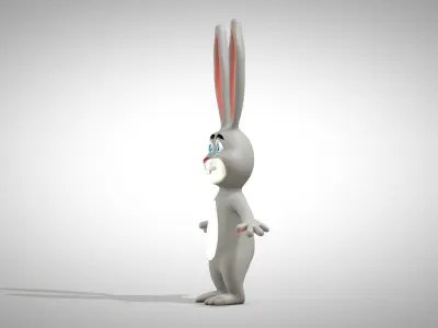 Cartoon Rabbit Low-poly 3D model
