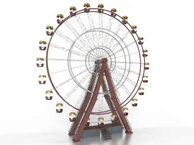 Old Painted Ferris Wheel Low-poly 3D model