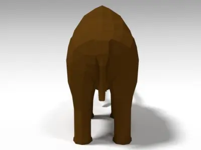 Low Poly Cartoon Mammoth Low-poly 3D model