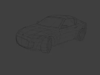 Low Poly Modern Generic 2010s Coupe Low-poly 3D model