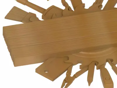 Carved panel painting STL 3D model 5