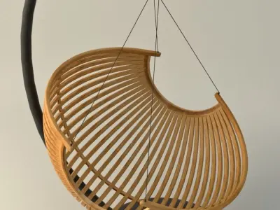 Wood Hanging Chair 3D model