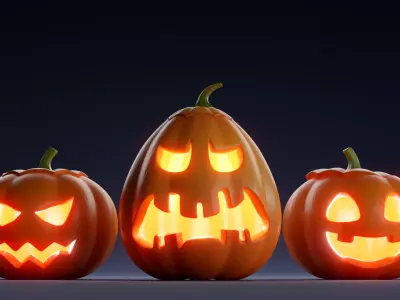 Halloween Pumpkins 3D model 3D model