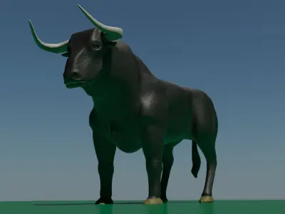 Fighting Bull 3D model Low-poly 3D model