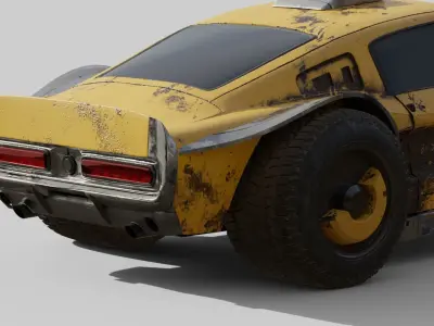 CYBERPUNK MUSTANG 3d model  Low-poly 3D model
