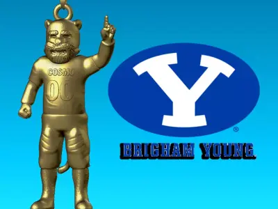 NCAA - Necklaces BYU COUGARS - Hanging Figurine 3D print model