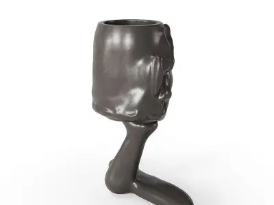 Abstract Figure Statue Pot 2 3D model