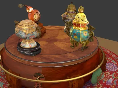  Chinese bronze and gourd  3D model