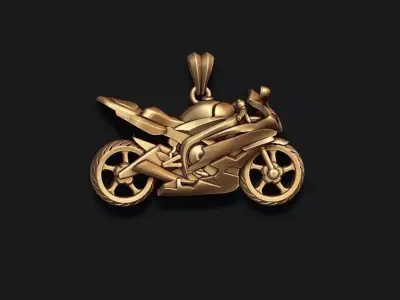 Motorcycle sport pendant basrelief 3D print model