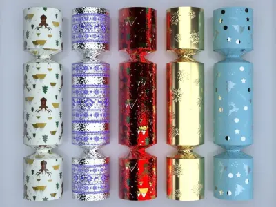 Christmas Cracker Low-poly 3D model