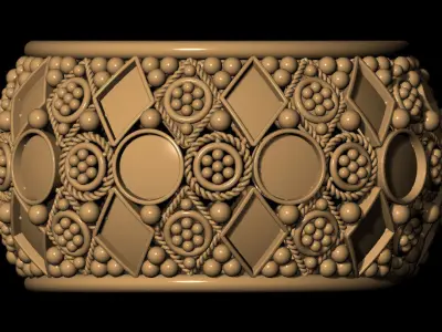 Women Ring 78 indian style enamel ring band for women 3D print model