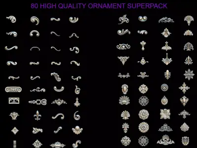 High quality 3d ornaments superpack 80 3D print model
