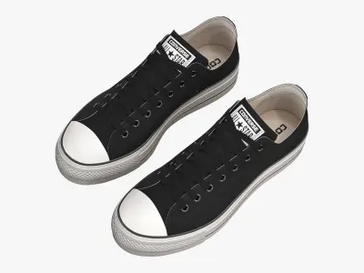 Chuck Taylor All Star Lift Platform Low Top Black 3D model