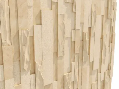 Stone rock wall splinter slab 02 3D model