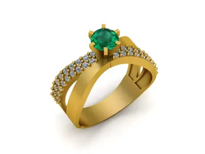 FANCY EMERALD RING 3D PRINTABLE MODEL 3D print model