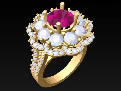 Diamond Ring - Womens Rings - N3359 3D print model