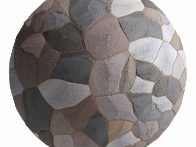 Stone Wall Material 12- By 3 color Pbr By Sbsar 4k Low-poly 3D model