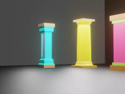 pillars Low-poly 3D model