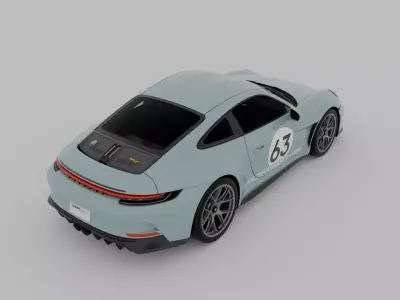 Porsche 911 ST 2024 Realistic Game Ready Rigged Ready  Low-poly 3D model