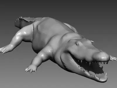 Crocodile base mesh for Zbrush 3D model