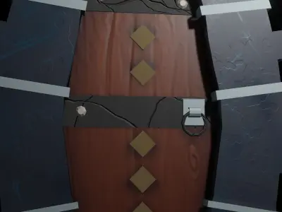 Door stylized Low-poly 3D model