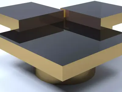 NIO BY EICHHOLTZ - Black and Gold Polished Coffee Tables Free 3D model