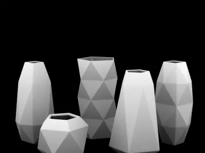 Geometric Patterns Vases 3D print model 3D model