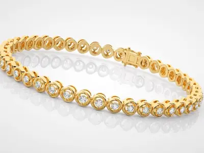 Tennis Bracelet 3dm stl renders details 3D print model