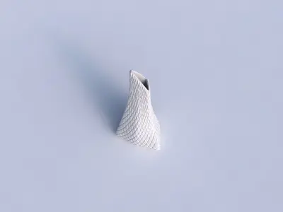 Vase grounded tipping triangle with diagonal grid bulges 3D print model purchase