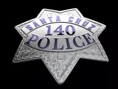 Santa Cruz Police badge Low-poly 3D model