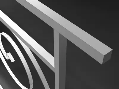 Elegant Decorative Fence for Porch 3D model