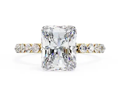 Radiant Eternity band Diamond ring 3D print model