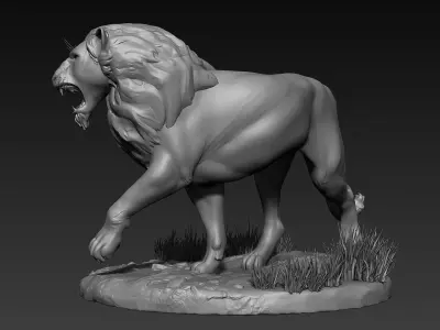 Lion Zbrush Sculpt 3D model