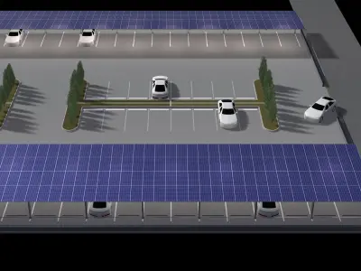 Solar parking layout 25-35 3D model