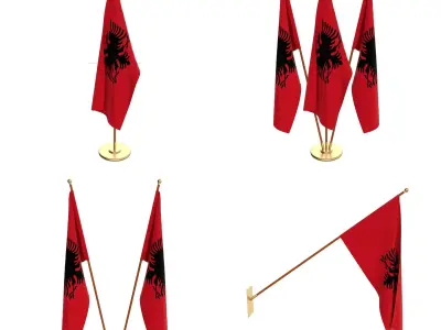 Albania Flag Pack 3D model