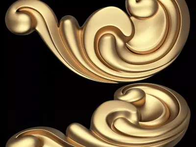 Carved Plaster Molding Decoration 027 Low-poly 3D model
