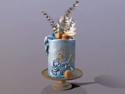 Luxury Aegean Swirl Cake Low-poly 3D model