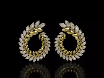 Radiant Vine Earring 3D print model