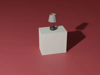 Night stand with a lamp on it 3D model
