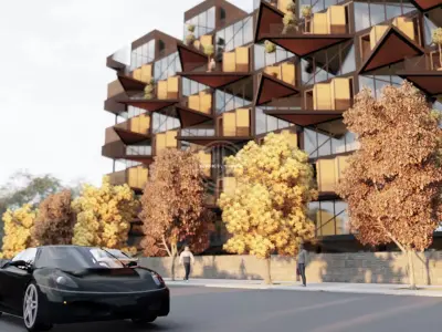 Contemporary Apartment building 3D model