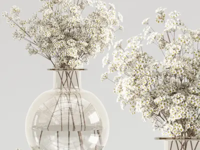 Collaction Plants Bouquet 18 White  3D model