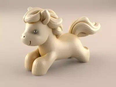 Adorable Pony Stl 3D Model for Desk Decor and Paperweight 3D print model