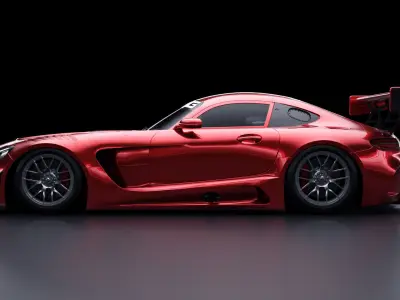 Mercedes AMG GT3 Low-poly 3D model