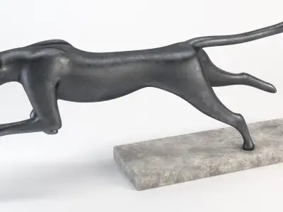 Running Cheetah Sculpture Low-poly 3D model