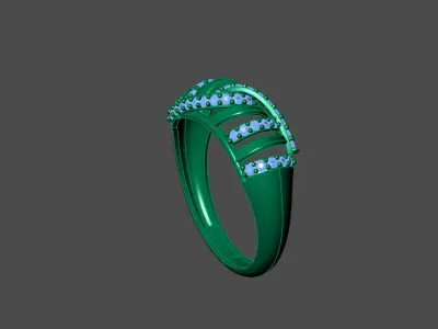 Womens Rings With Stone Ring Ready STL 3DM Models Rings women 3D print model 19