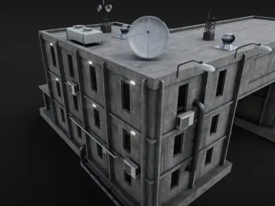 Roof and Wall props for Buildings Low-poly 3D model