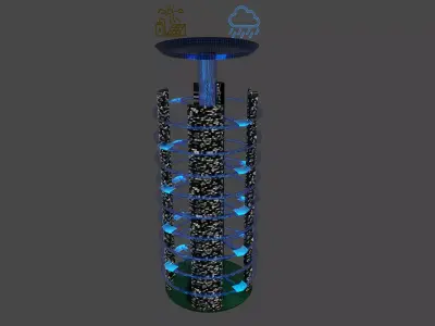 Skyscraper of the future on self-sustainment 3D model